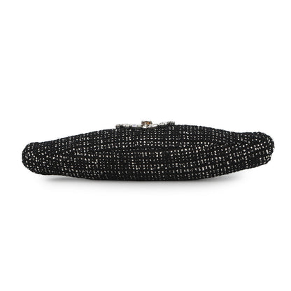 CHANEL Crystal Party Bag Black Tweed