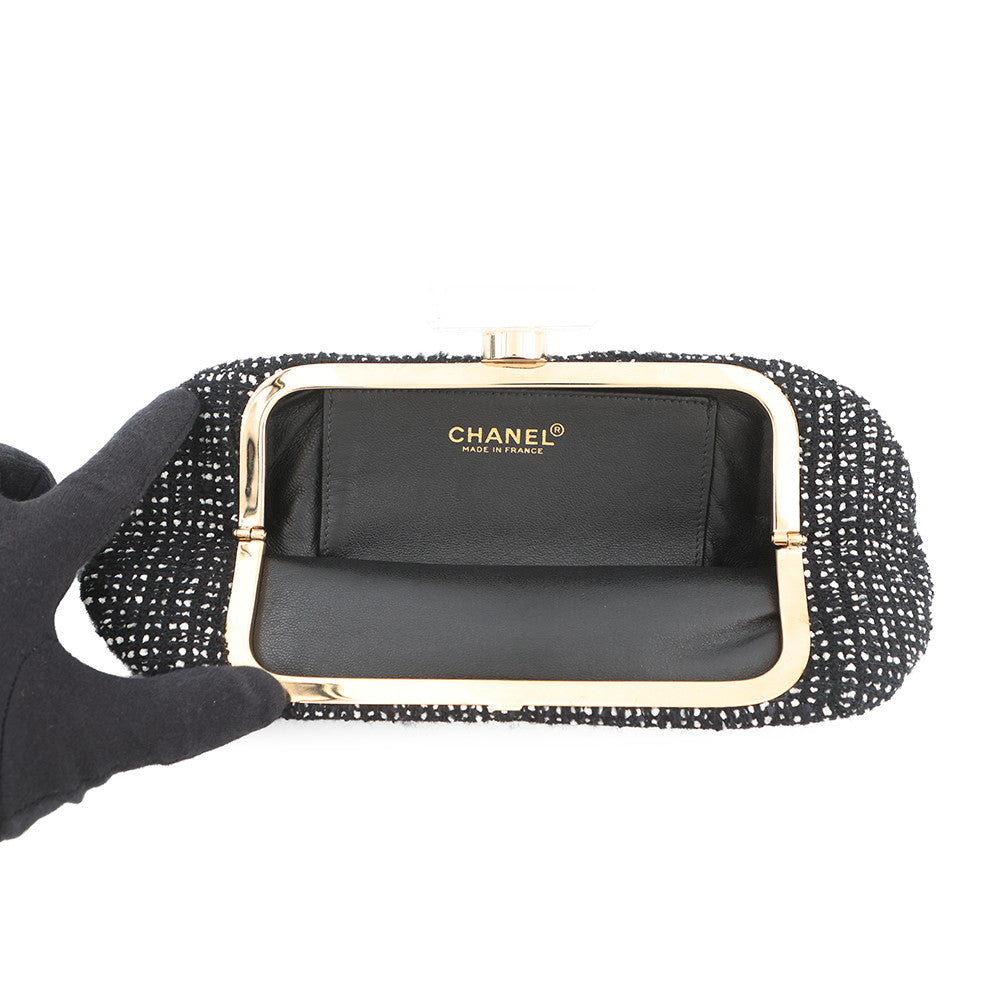 CHANEL Crystal Party Bag Black Tweed