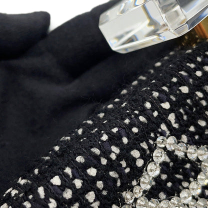 CHANEL Crystal Party Bag Black Tweed