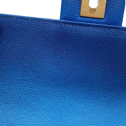 CHANEL Matelasse Chain Crossbody Bag Blue Caviar Leather