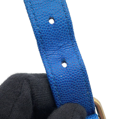 CHANEL Matelasse Chain Crossbody Bag Blue Caviar Leather