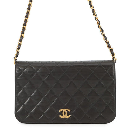 CHANEL Matelasse Push Lock ChainShoulder Bag BlackA00568 Lambskin