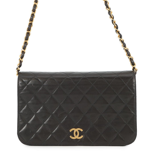 CHANEL Matelasse Push Lock ChainShoulder Bag BlackA00568 Lambskin