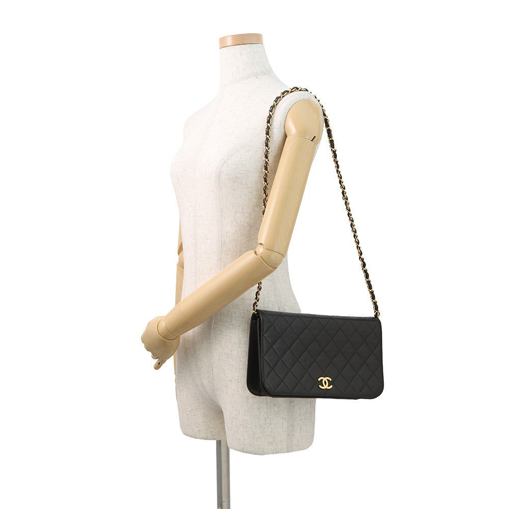 CHANEL Matelasse Push Lock ChainShoulder Bag BlackA00568 Lambskin
