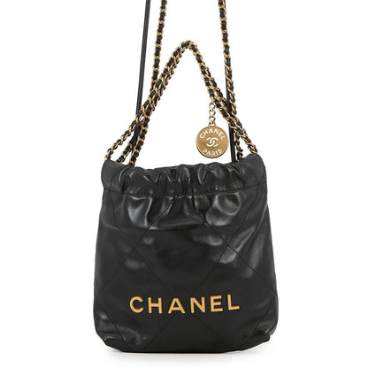 CHANEL CHANEL22 ChainBag BlackAS3980 Shiny Calf Leather Size Mini