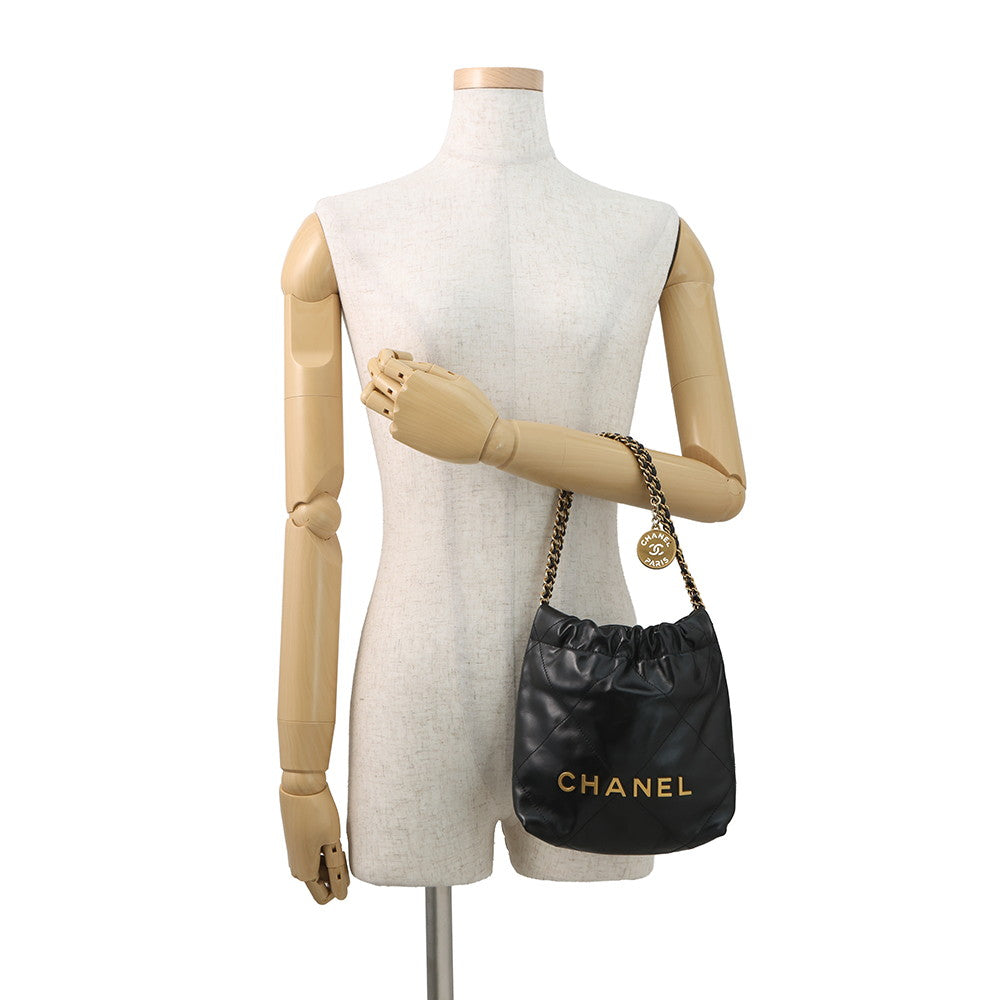CHANEL CHANEL22 ChainBag BlackAS3980 Shiny Calf Leather Size Mini