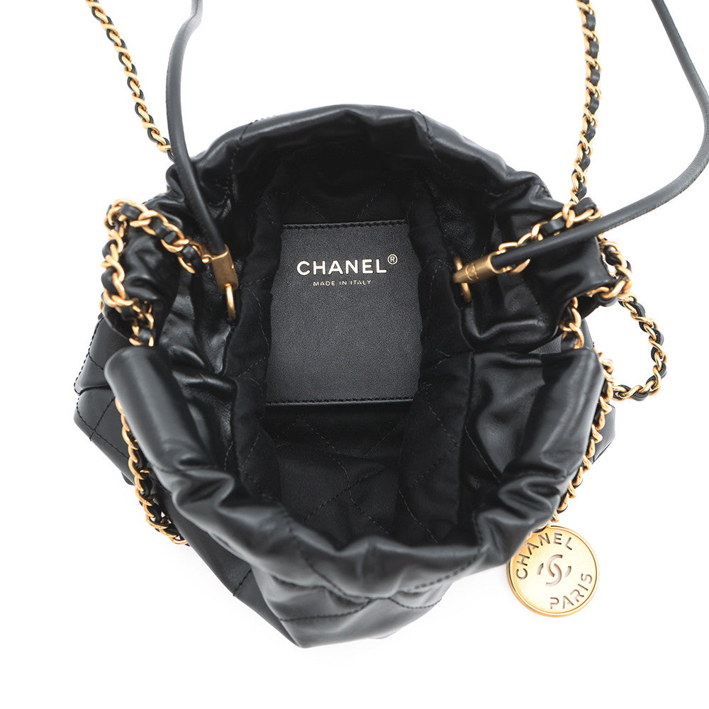 CHANEL CHANEL22 ChainBag BlackAS3980 Shiny Calf Leather Size Mini
