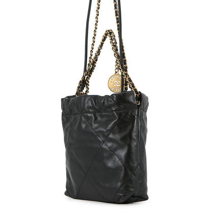 CHANEL CHANEL22 ChainBag BlackAS3980 shiny calf Size Mini