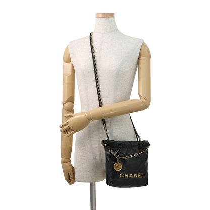 CHANEL CHANEL22 ChainBag BlackAS3980 shiny calf Size Mini