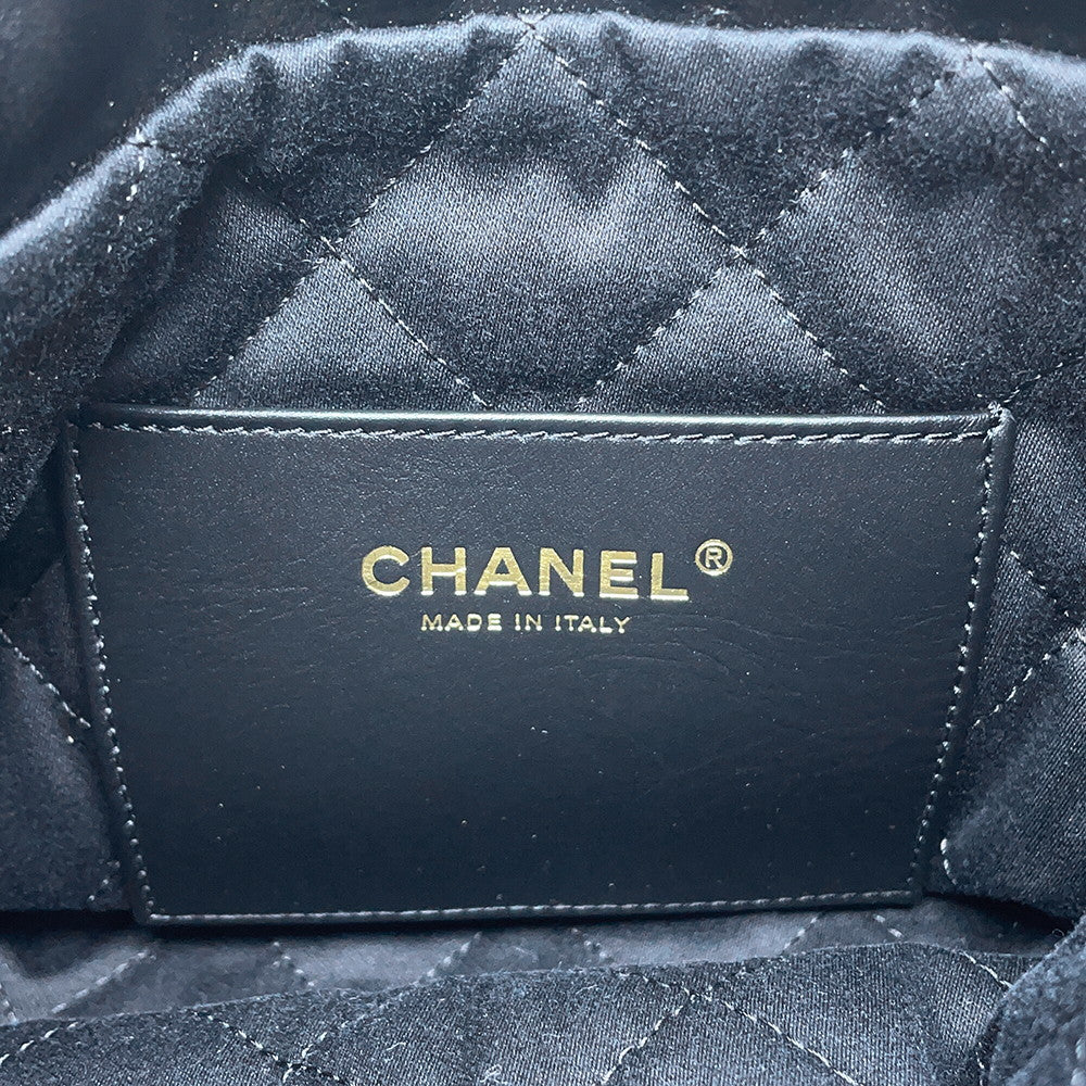 CHANEL CHANEL22 ChainBag BlackAS3980 shiny calf Size Mini