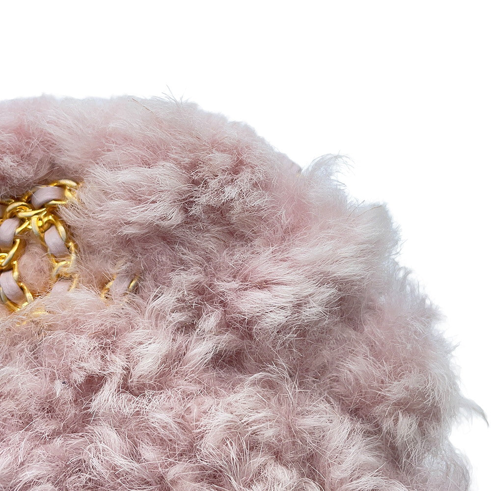 CHANEL CHANEL19 Round ChainShoulder Bag PinkAP0945 Fur Lambskin