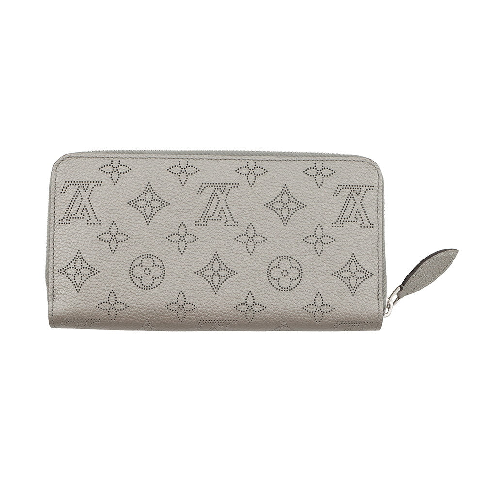 LOUIS VUITTON Zippy Wallet MetalicGrayM81642 Monogram Mahina