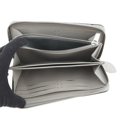 LOUIS VUITTON Zippy Wallet MetalicGrayM81642 Monogram Mahina