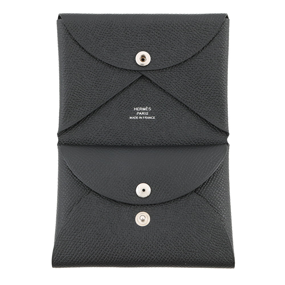 HERMES Calvi Duo Black Epsom