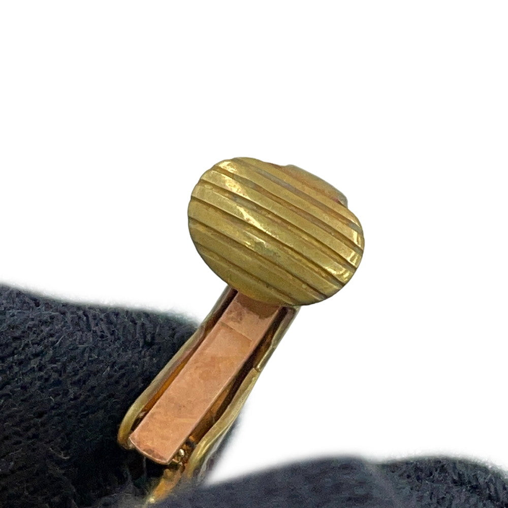 CHANEL CC Logo Vintage Earring Gold Gold Plated Rhinestone