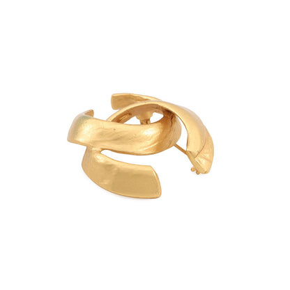 CHANEL CC Logo Brooch Gold Gold Plated