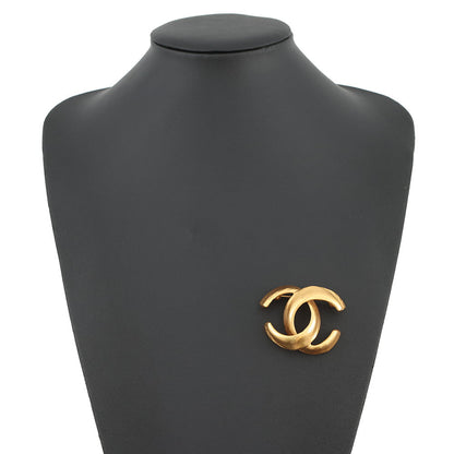 CHANEL CC Logo Brooch Gold Gold Plated