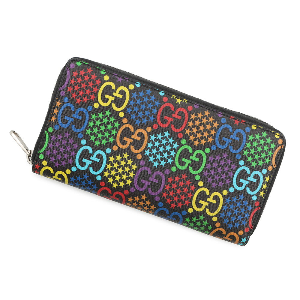 GUCCI GG Psychedelic Zip-Around Wallet Black/Multicolor601079 GG psychedelic