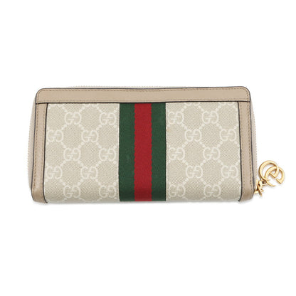 GUCCI GG Supreme Ophidia Zip-Around Wallet Beige/White523154 GG Supreme/Leather