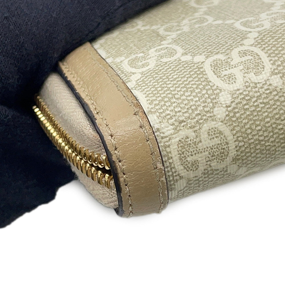 GUCCI GG Supreme Ophidia Zip-Around Wallet Beige/White523154 GG Supreme/Leather