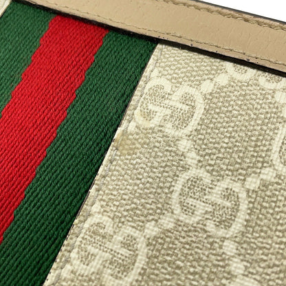 GUCCI GG Supreme Ophidia Zip-Around Wallet Beige/White523154 GG Supreme/Leather