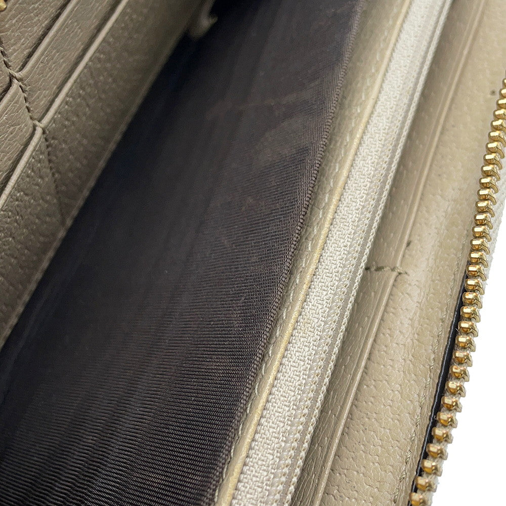 GUCCI GG Supreme Ophidia Zip-Around Wallet Beige/White523154 GG Supreme/Leather