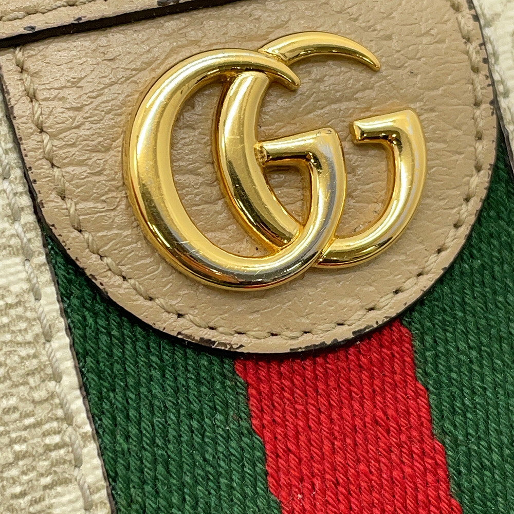 GUCCI GG Supreme Ophidia Zip-Around Wallet Beige/White523154 GG Supreme/Leather
