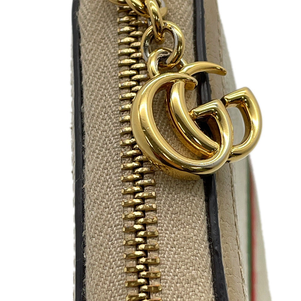 GUCCI GG Supreme Ophidia Zip-Around Wallet Beige/White523154 GG Supreme/Leather