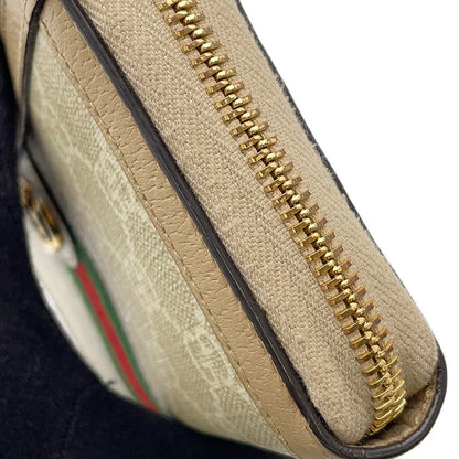 GUCCI GG Supreme Ophidia Zip-Around Wallet Beige/White523154 GG Supreme/Leather