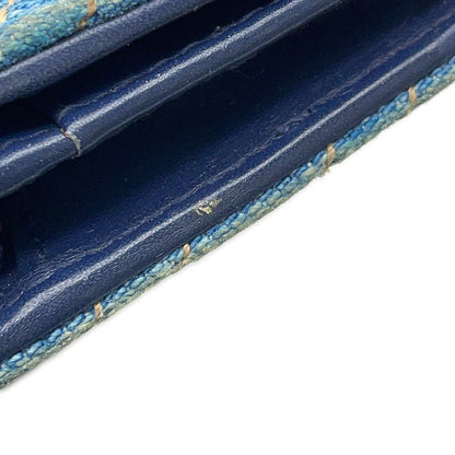 GUCCI GG Marmont Double G Mini Wallet Blue/Multicolor466492 Denim/Leather