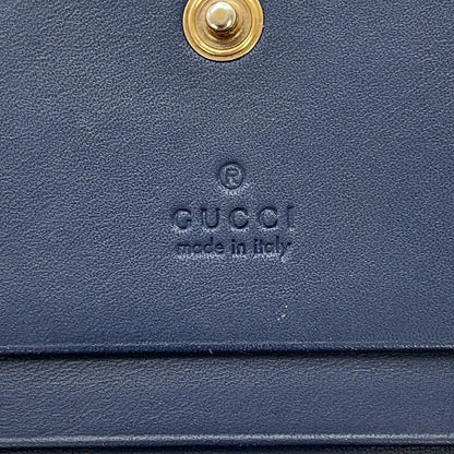 GUCCI GG Marmont Double G Mini Wallet Blue/Multicolor466492 Denim/Leather