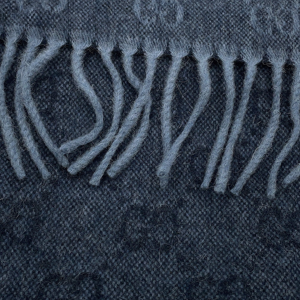 GUCCI Webbing line Scarf Midnight Blue570603 3GB18 4068 Wool 75% Alpaca25%