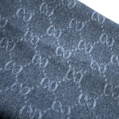 GUCCI Webbing line Scarf Midnight Blue570603 3GB18 4068 Wool 75% Alpaca25%