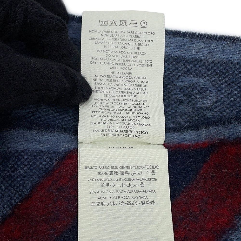 GUCCI Webbing line Scarf Midnight Blue570603 3GB18 4068 Wool 75% Alpaca25%