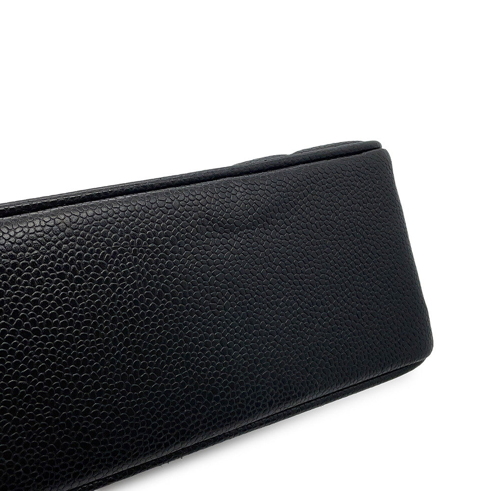 CHANEL Mademoiselle Chain Shoulder Bag Black Caviar Leather Size 30