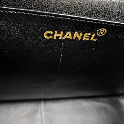 CHANEL Mademoiselle Chain Shoulder Bag Black Caviar Leather Size 30