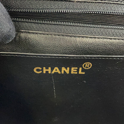 CHANEL Mademoiselle Chain Shoulder Bag Black Caviar Leather Size 30