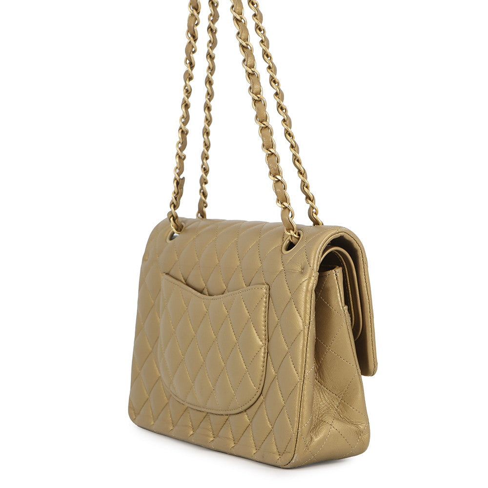 CHANEL Matelasse Egyptian Bag Charm Chain Shoulder Bag GoldA01112 Lambskin Size 25