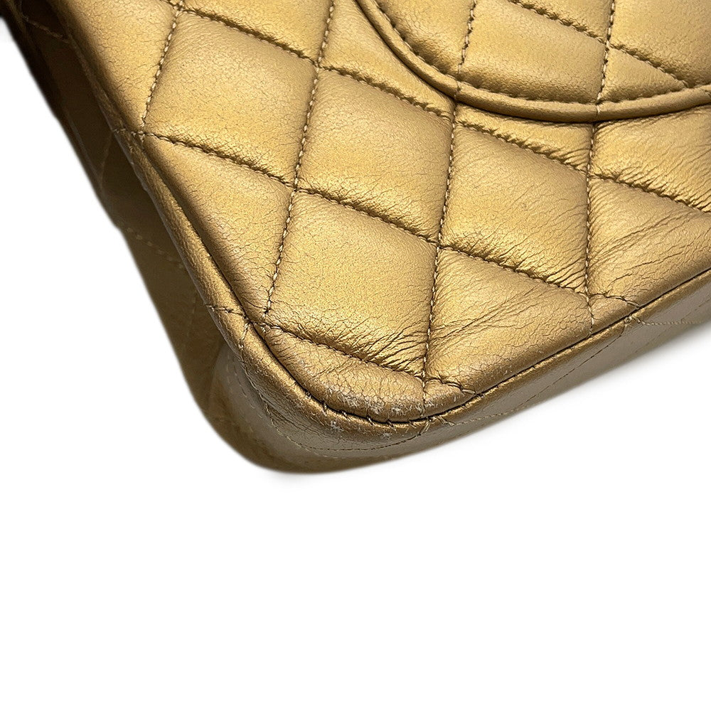 CHANEL Matelasse Egyptian Bag Charm Chain Shoulder Bag GoldA01112 Lambskin Size 25