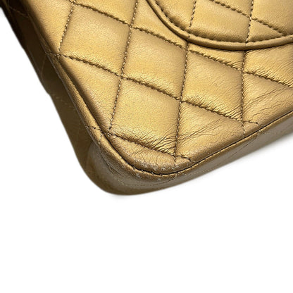 CHANEL Matelasse Egyptian Bag Charm Chain Shoulder Bag GoldA01112 Lambskin Size 25