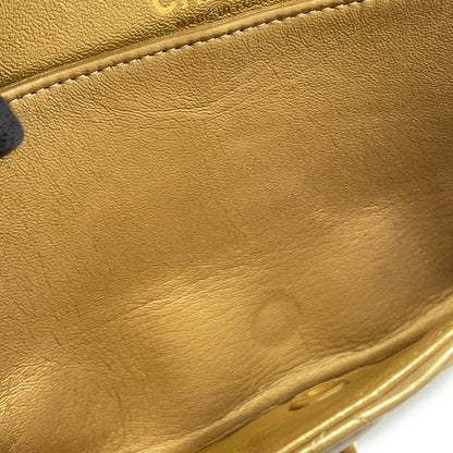 CHANEL Matelasse Egyptian Bag Charm Chain Shoulder Bag GoldA01112 Lambskin Size 25