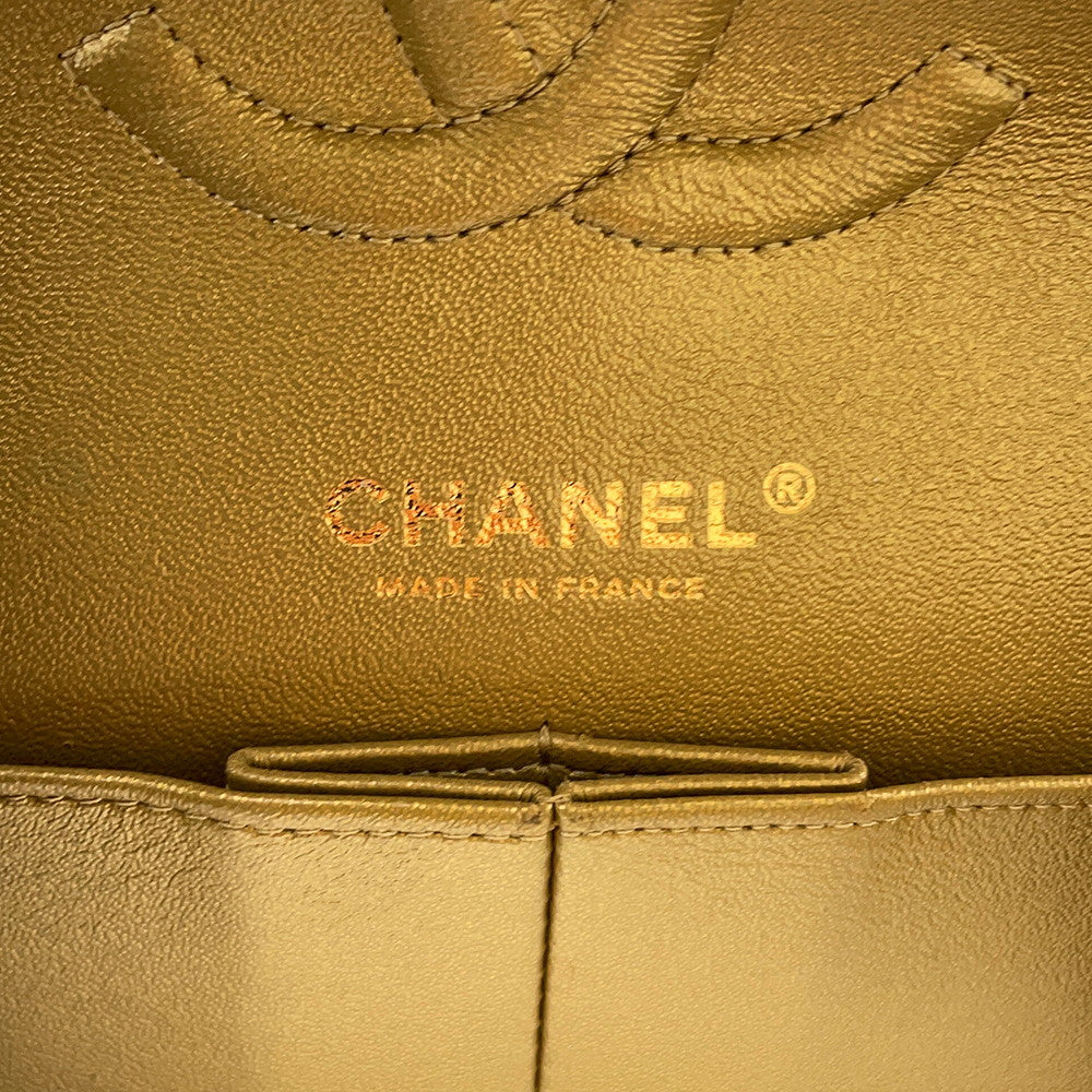 CHANEL Matelasse Egyptian Bag Charm Chain Shoulder Bag GoldA01112 Lambskin Size 25