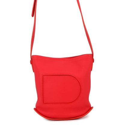 Delvaux Bread Shoulder Bag Red Leather