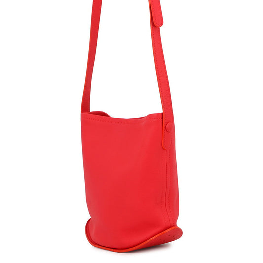 Delvaux Bread Shoulder Bag Red Leather