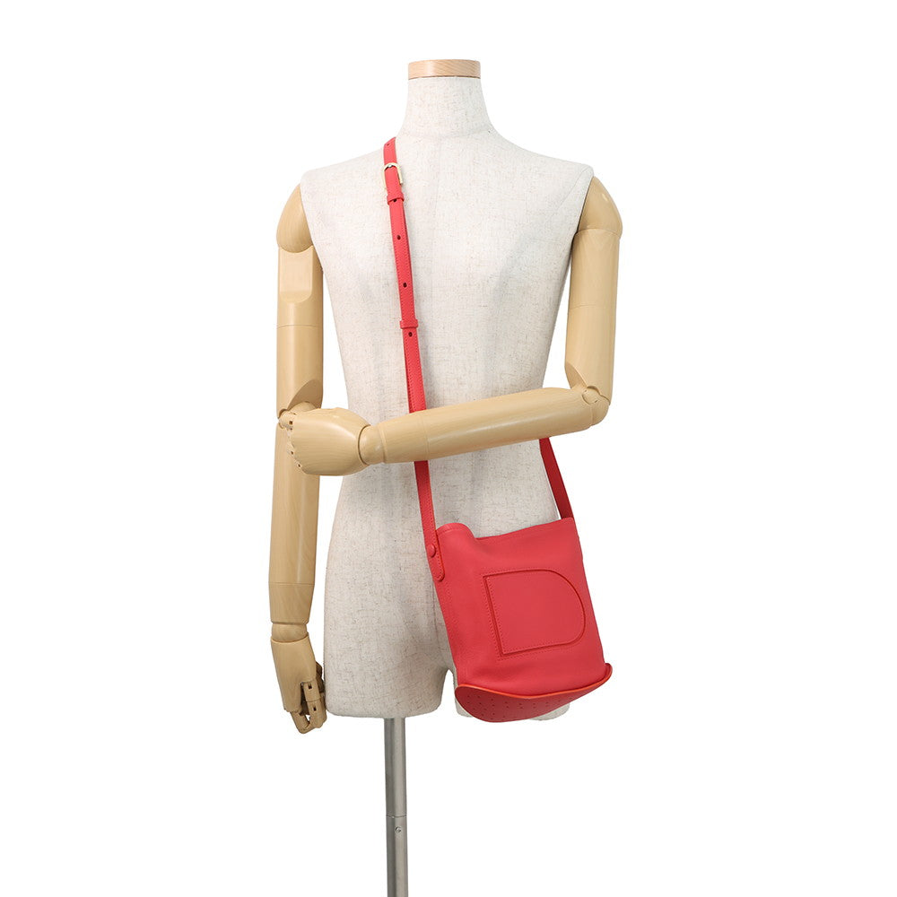Delvaux Bread Shoulder Bag Red Leather