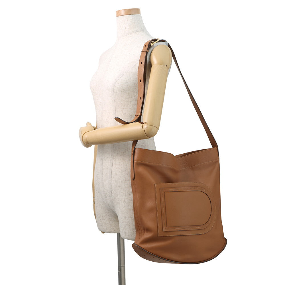 Delvaux Pan Serpique Shoulder Bag Brown Leather
