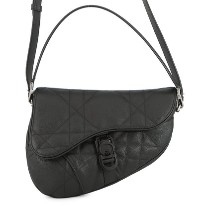 Dior Maxi Canage Saddle Twin Shoulder Bag Black1ADPO306MNE_H00N Calf Leather