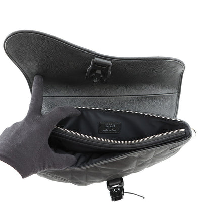 Dior Maxi Canage Saddle Twin Shoulder Bag Black1ADPO306MNE_H00N Calf Leather