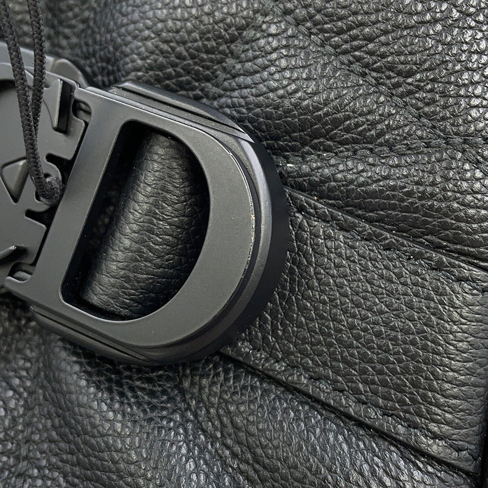 Dior Maxi Canage Saddle Twin Shoulder Bag Black1ADPO306MNE_H00N Calf Leather