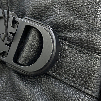 Dior Maxi Canage Saddle Twin Shoulder Bag Black1ADPO306MNE_H00N Calf Leather